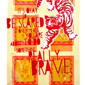 Brave gold tiger by Inge Buddingh