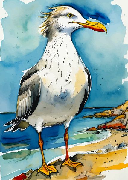 Aquarelle sur le hareng européen par MIROKKU