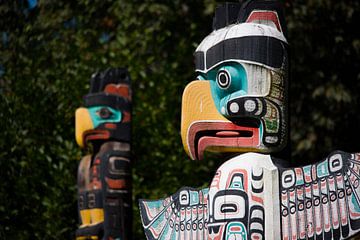 Totem pole Vancouver island Canada by Robinotof