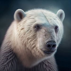 Portrait eines Eisbär, Illustration