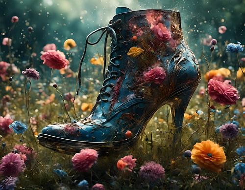 Zomerse weide in denimblauw
