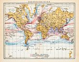 Sea currents, world map. Vintage map ca. 1900 by Studio Wunderkammer thumbnail