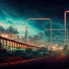 Een snelweg in Neo Megacity van Josh Dreams Sci-Fi