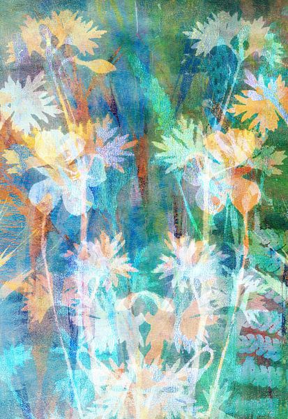 floral shadow play in pastel by Claudia Gründler