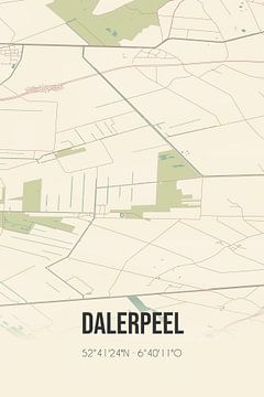 Vintage landkaart van Dalerpeel (Drenthe) van Rezona