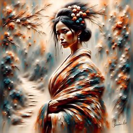 Geisha Among Flowers by Johannas Art Creations