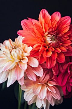 Kleurrijke Dahlia's van Vlindertuin-Art