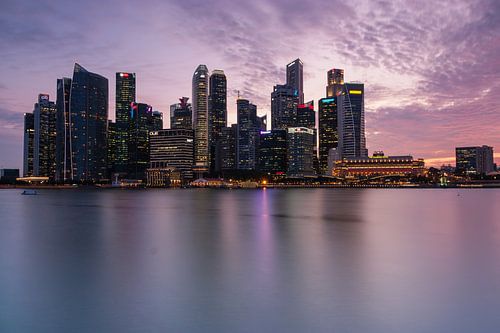 Singapore skyline after sunset