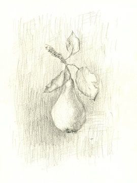 Pear with leaves by Karen Kaspar