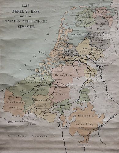 old Dutch map 1543 Karel V