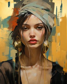 Buntes Porträt im modernen Pop-Art-Stil