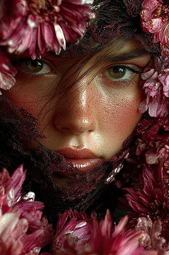 vrouw met bloemen print