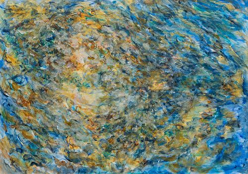 Impressionist painting: Reflection of sunlight on a source in the morning