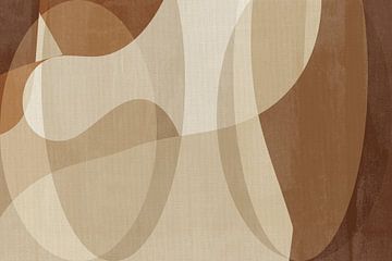 Abstracte harmonieuze vormen in warme tinten van Abstract Minimalist Art