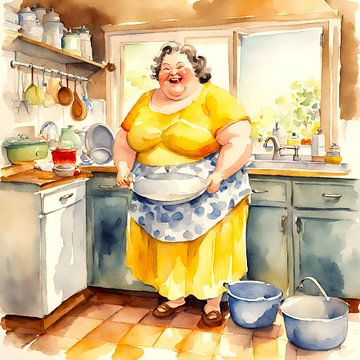 Cosy lady in the kitchen by De gezellige Dames