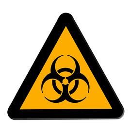 Panneau d'avertissement biohazard sur Grüntyers .