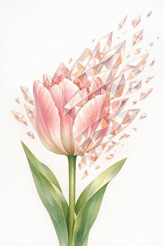 Iriserend glas Wildflower Wall Art - Moderne lentebloemenprisma-schilderij