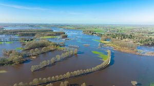 Vecht river high water level flooding at the Vilsteren weir