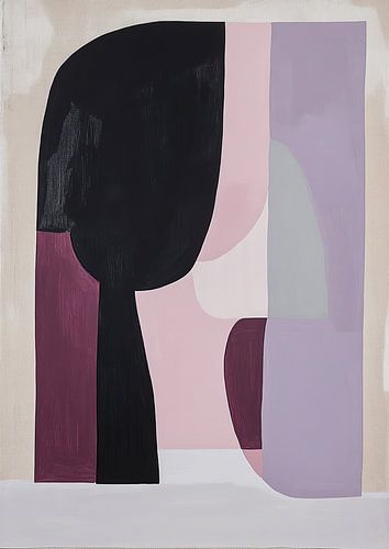 Abstract Scandi Paars Violet Beige Grijs Abstract Eigentijds