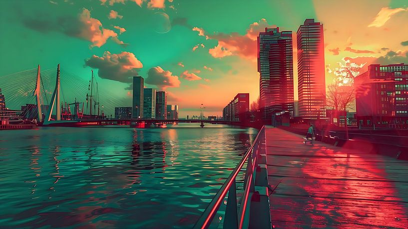 Ein Synthwave-Ambrotyp Rotterdam von PixelPrestige