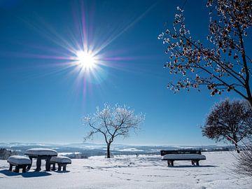 Paysage d'hiver dans l'Erzgebirge avec un temps magnifique sur Animaflora PicsStock