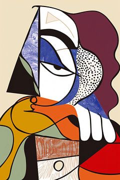 Abstract Kubistisch Portret van Vrouw van Imperial Art House