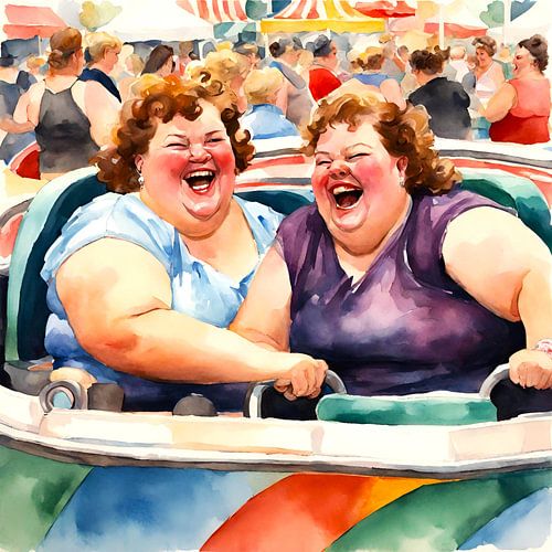2 cosy ladies in the bumper car's