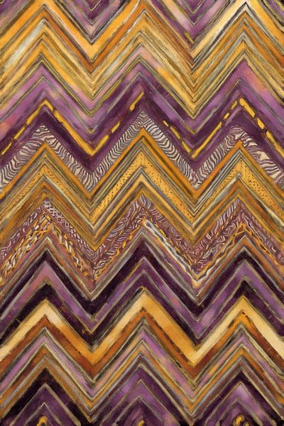 Wavy Patterns in Gold and Purple by Whale & Sons