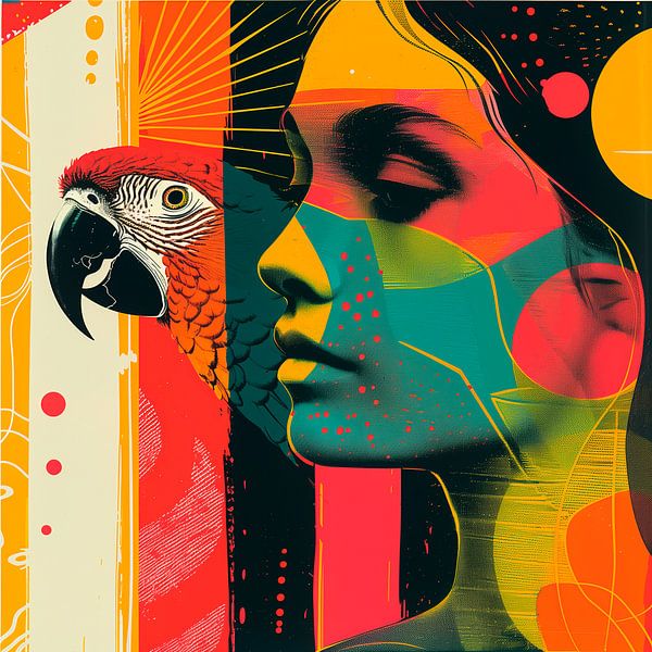 woman with pepagaai by Marlon Paul Bruin