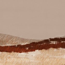 Romantic dunes. Abstract minimalist landscape in earth tones. by Dina Dankers