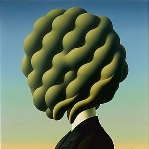 Gemüsekopf Seitenansicht, ein surreales Kunstwerk