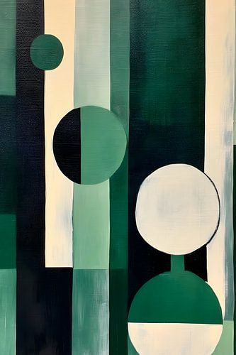 Modern bosgroen kunstwerk