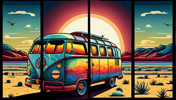 Volkswagen Transporter | Hippie Bus | Abstract Art