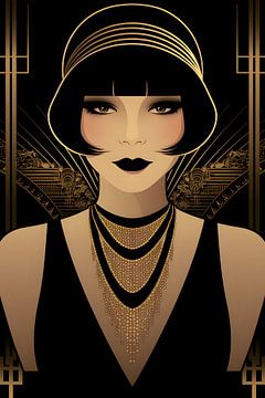 Art Deco bedel in zwart en goud #1 van Skyfall