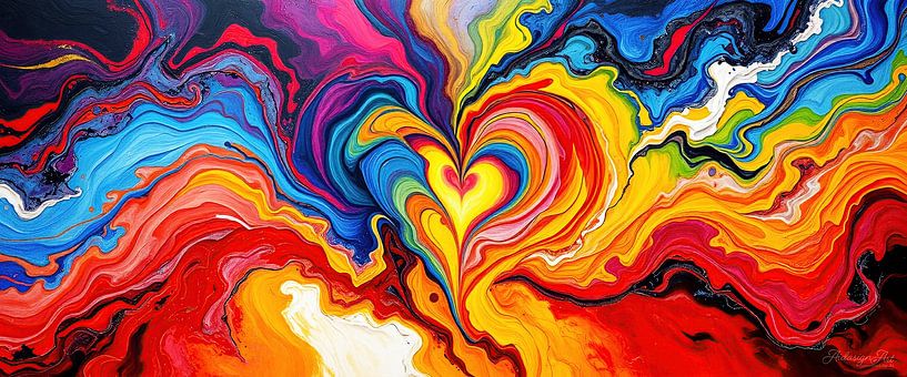 In the flow of colours - From the incessant flow to the hidden shape of a heart by AidasignArt