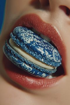 Bijten in een Delfts Blauwe Macaron van Studio Ypie