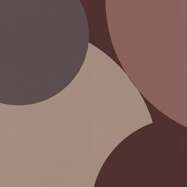 Moderne abstrakte Kunst. Geometrische Formen in Rosa, Taupe, Braun, Beige II von Dina Dankers