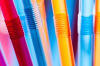 Close up Colourful straws