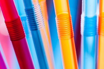 Close up Colourful straws by Jurjen Veerman