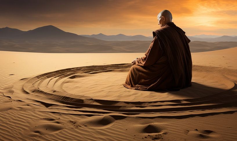 monk meditating by Virgil Quinn - Decorative Arts