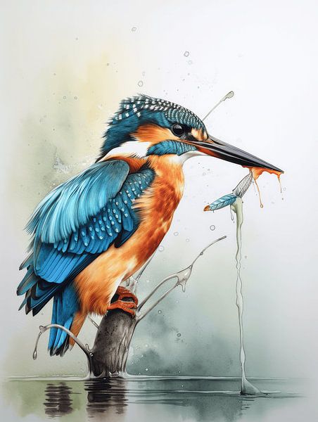 A Technological Masterpiece: Kingfisher in Vibrant Spectrum by Eva Lee