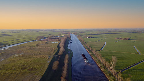 Shipping in at sunset