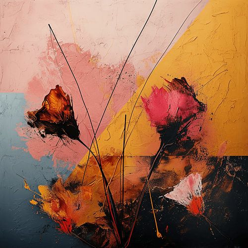 Game of badminton among the wildflowers