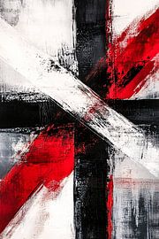 Dynamisch abstract schilderij in rood van Imperial Art House