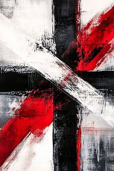 Dynamisch abstract schilderij in rood