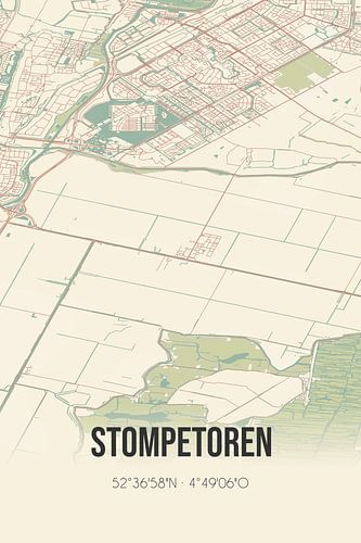 Vintage landkaart van Stompetoren (Noord-Holland)