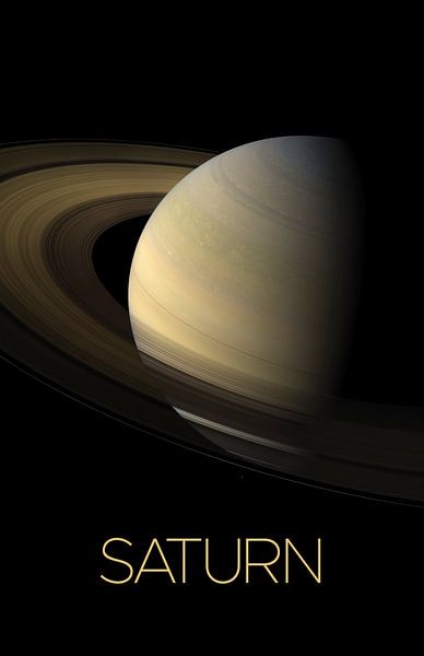 STK205502S-Solar system poster of Saturn. by Stocktrek Images