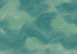 Turquoise Wave | Turquoise Background White Dots by Modern Collection