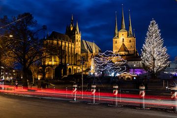 Kathedraal van Erfurt na Kerstmis van Mixed media vector arts