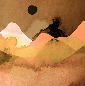 Japanese Summer Mountains Wabi-Sabi Style